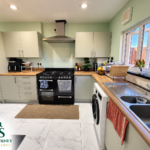 Kitchen worktops, cupboards and cooker at Tynedale Road, Tyseley