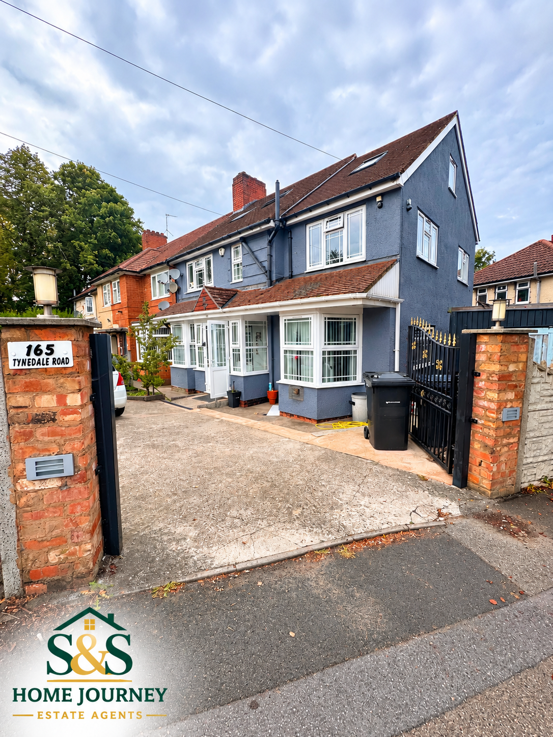 Front elevation and driveway entrance at Tynedale Road, Tyseley